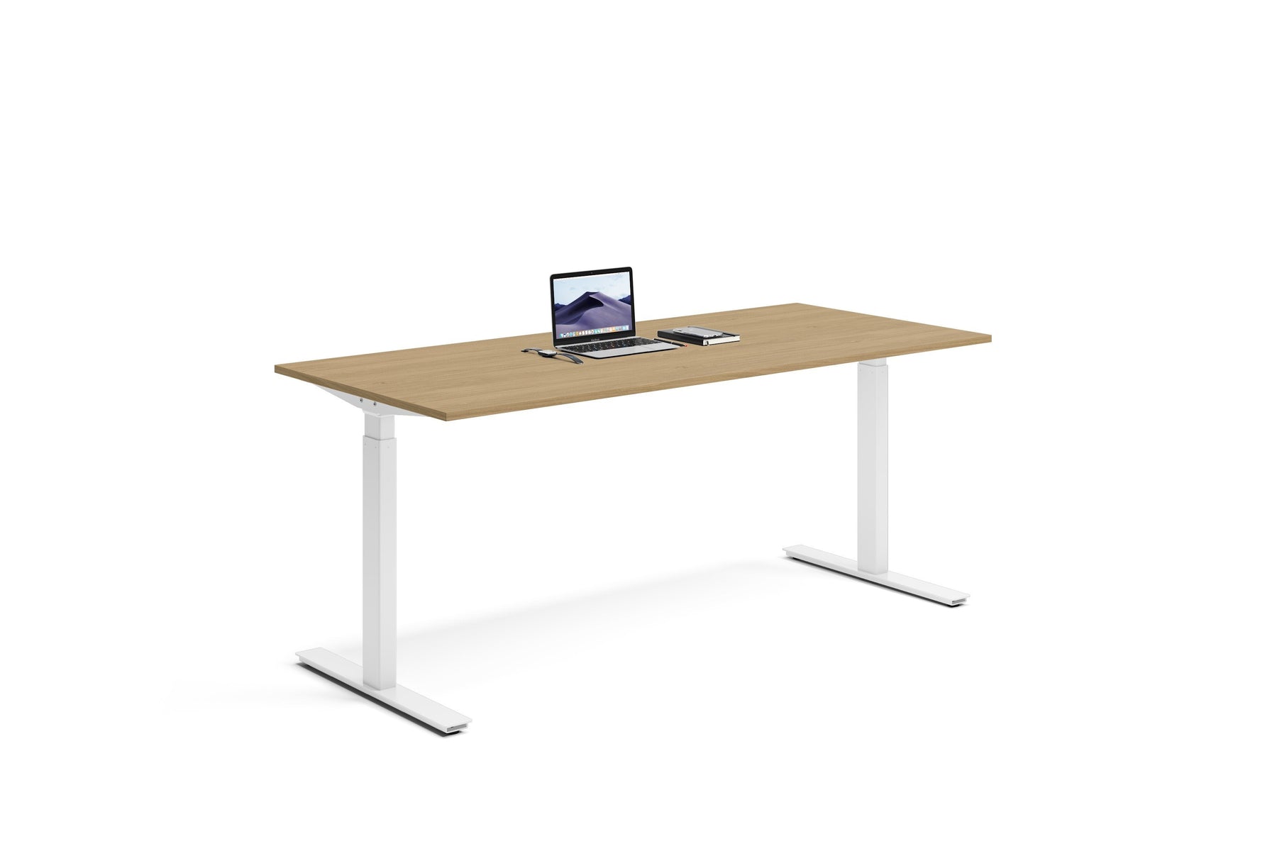 180 x 80 höj och sänkbart skrivbord ek-vit