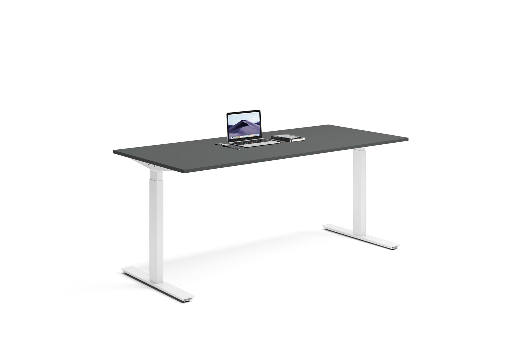 180 x 80 höj och sänkbart skrivbord svart-vit