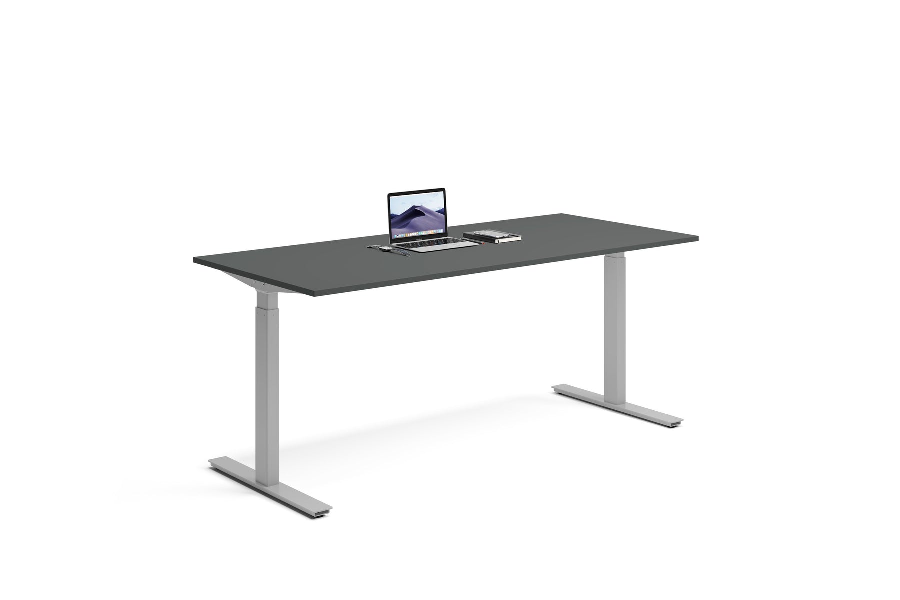 180 x 80 höj och sänkbart skrivbord svart-silver
