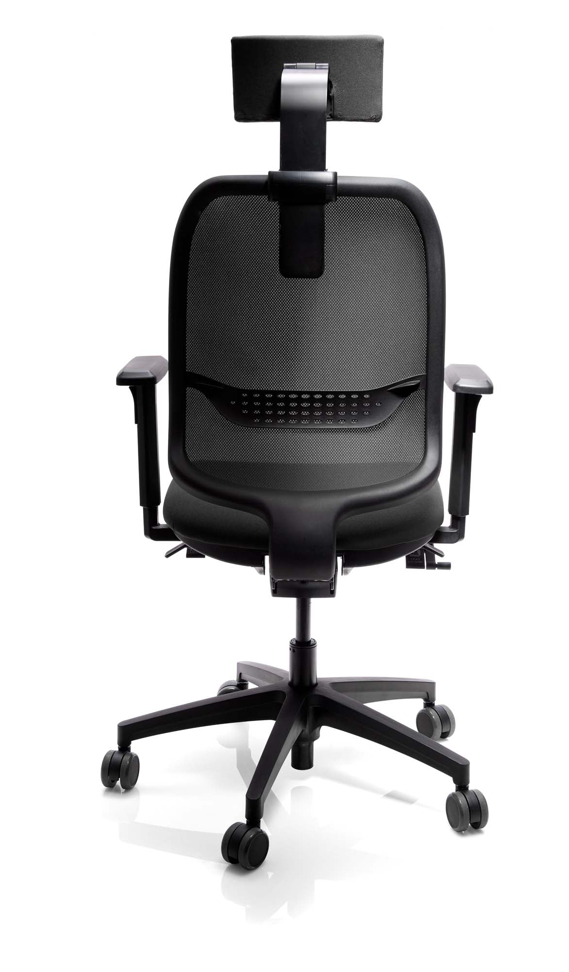 Kontorstol Officeline Mesh Med Arm & Nakkestøtte - Svart