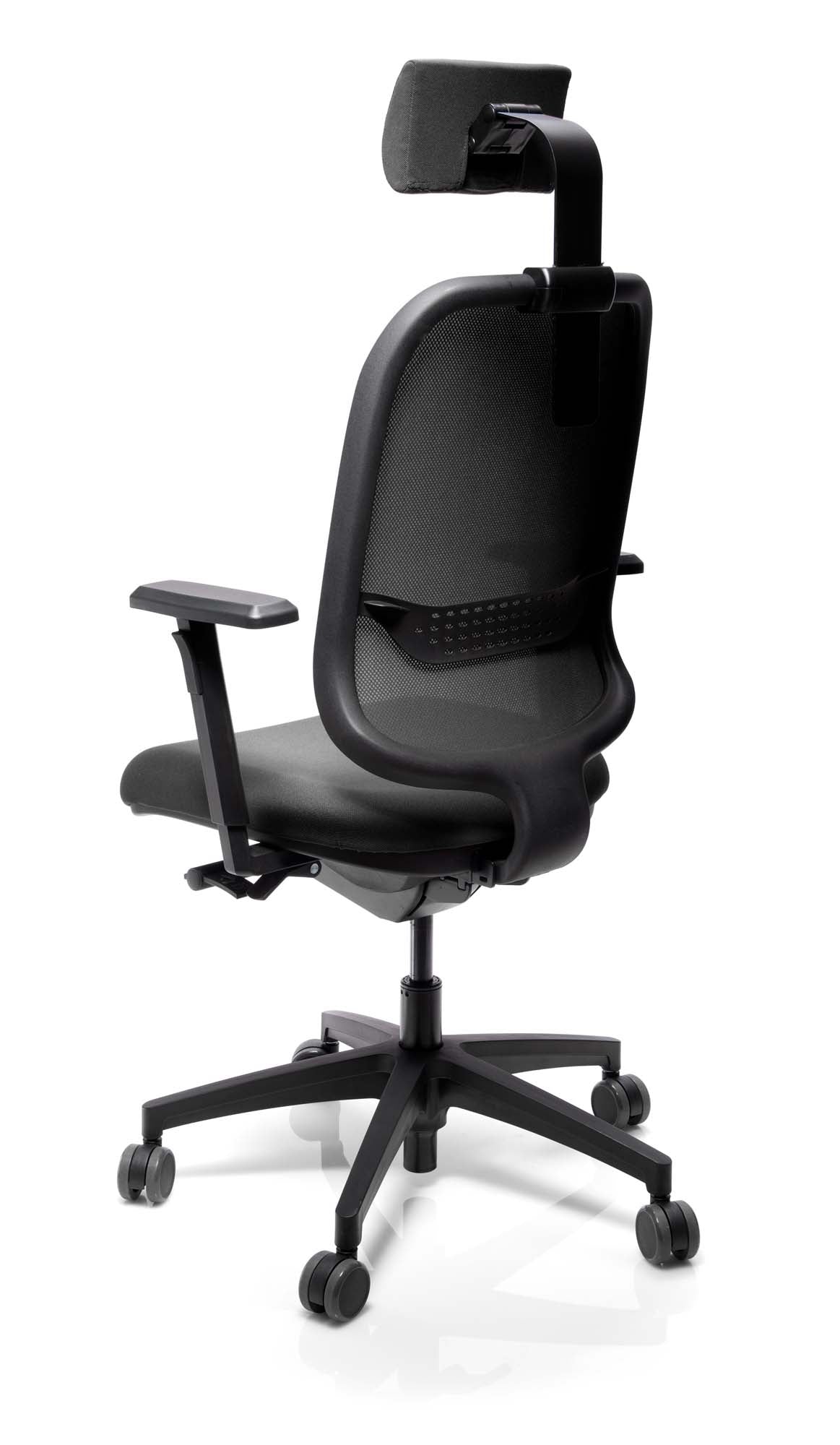 Kontorstol Officeline Mesh Med Arm & Nakkestøtte - Svart