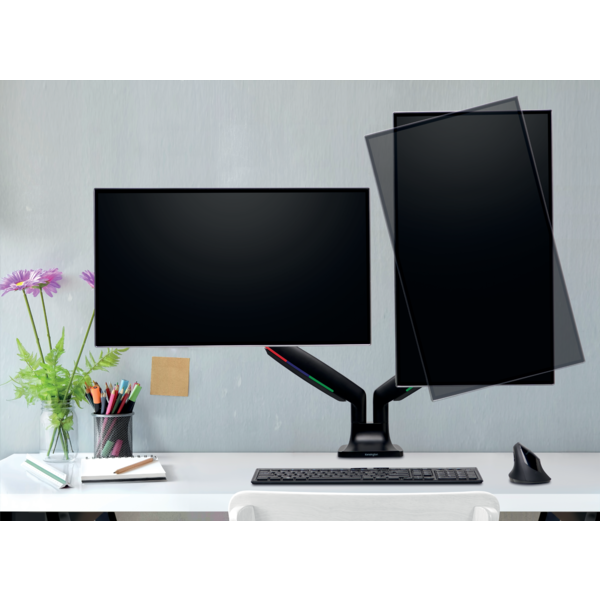 Monitor arm dobbel OneTouch - Svart - Kensington