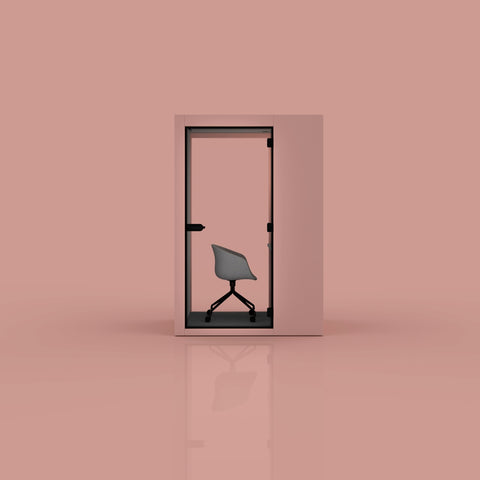 Vetrospace XS+ telefonbås i Antique Rose, framifrån – tillvalsfärg, beställs via offert