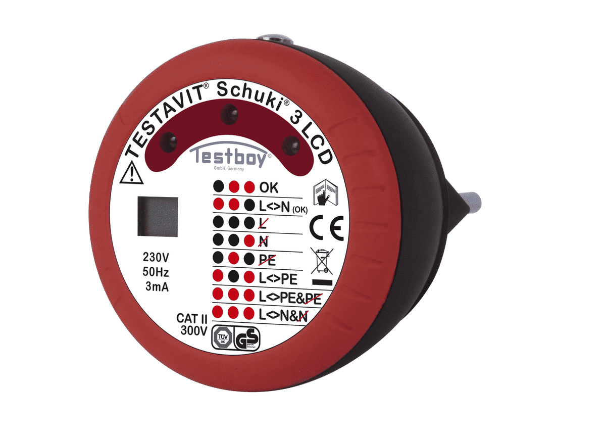 TESTBOY 230V SCHUKO stikkontakt tester 3 LCD